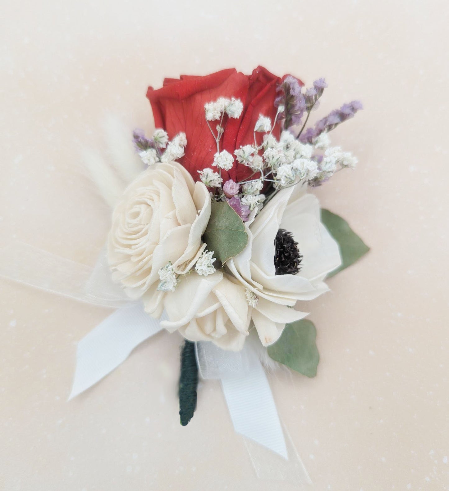 Preserved Red Rose Corsage or Boutonniere - Timeless Elegance for Any Occasion