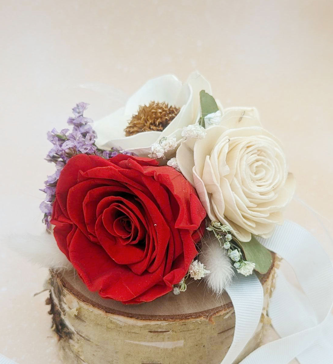 Preserved Red Rose Corsage or Boutonniere - Timeless Elegance for Any Occasion