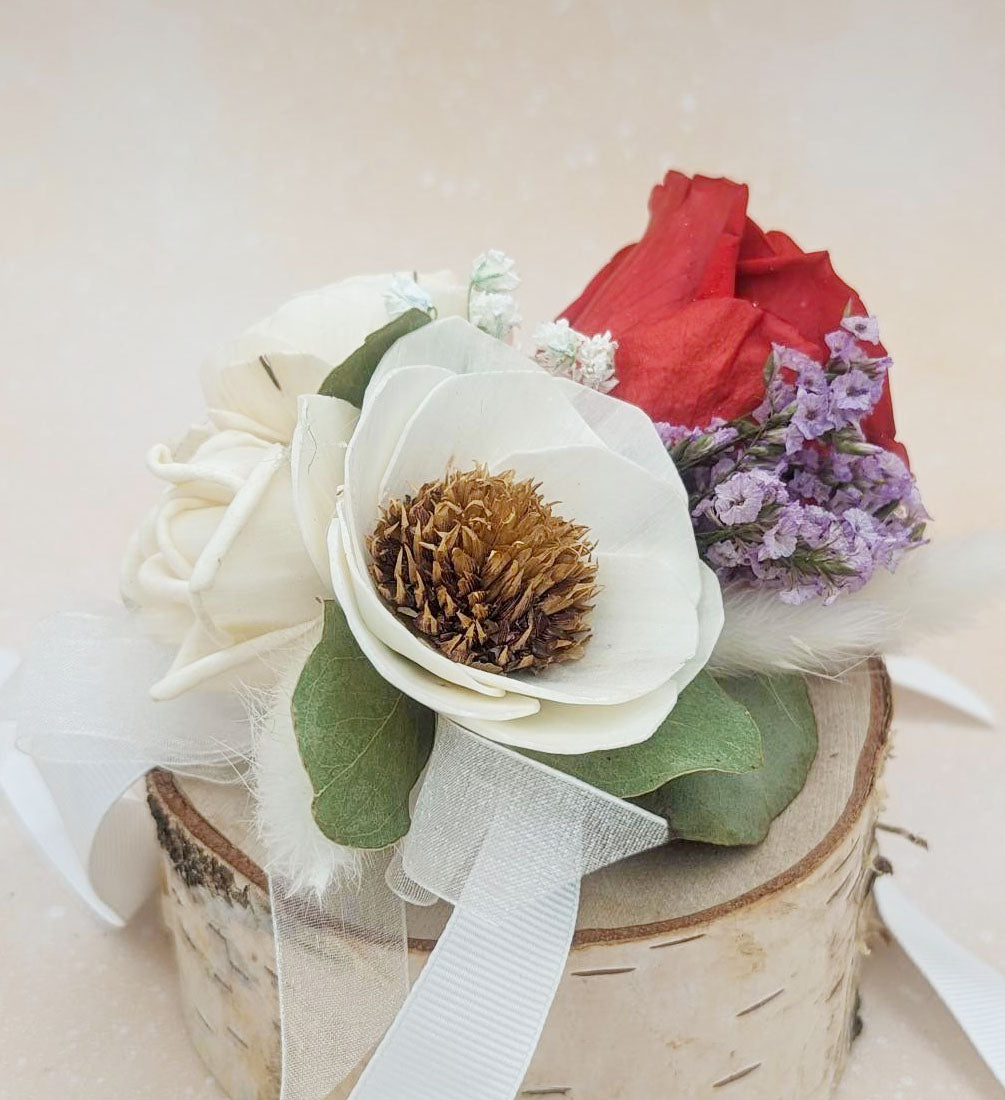 Preserved Red Rose Corsage or Boutonniere - Timeless Elegance for Any Occasion