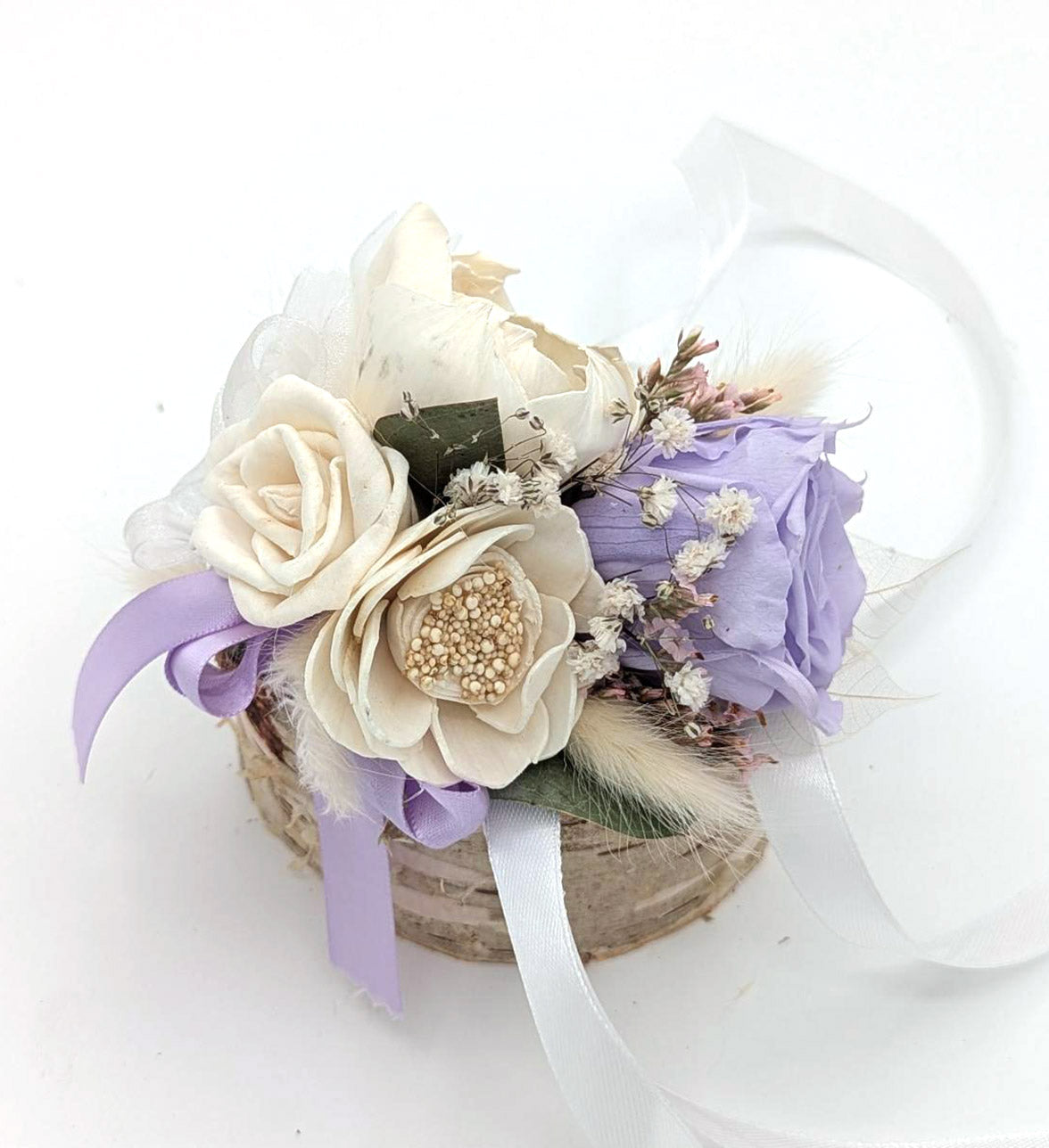 Preserved Lavender Rose Corsage or Boutonniere - Timeless Elegance for Any Occasion