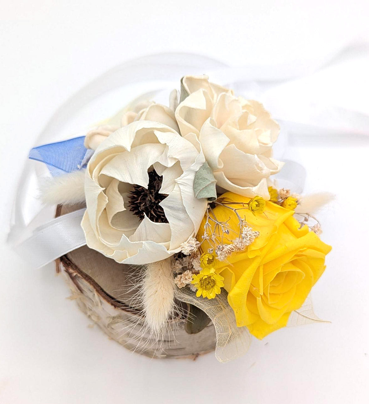 Preserved Yellow Rose Corsage or Boutonniere - Timeless Elegance for Any Occasion