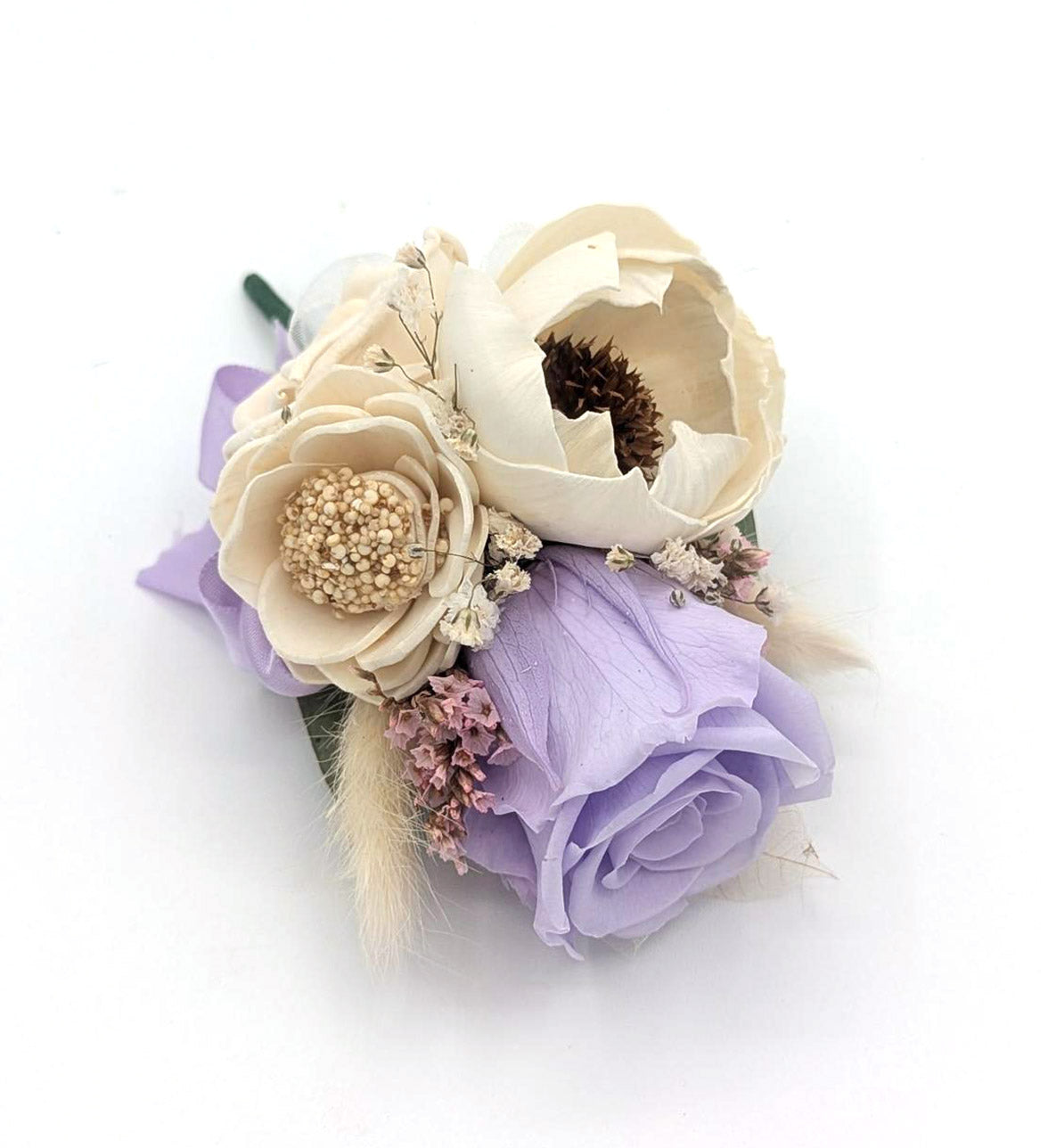 Preserved Lavender Rose Corsage or Boutonniere - Timeless Elegance for Any Occasion