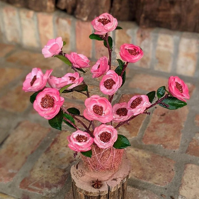 Unique Handcrafted Blossoming Cherry Tree with Fragrance – Repurposed Tennis Ball Base