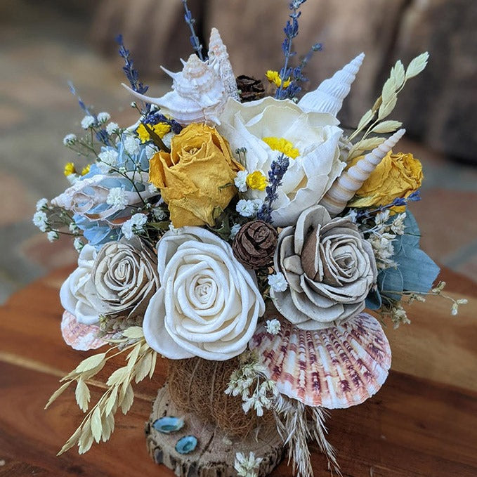 Eco-Friendly Dried Flower Bouquet with Fragrance Using an Old Tennis Ball as a Base