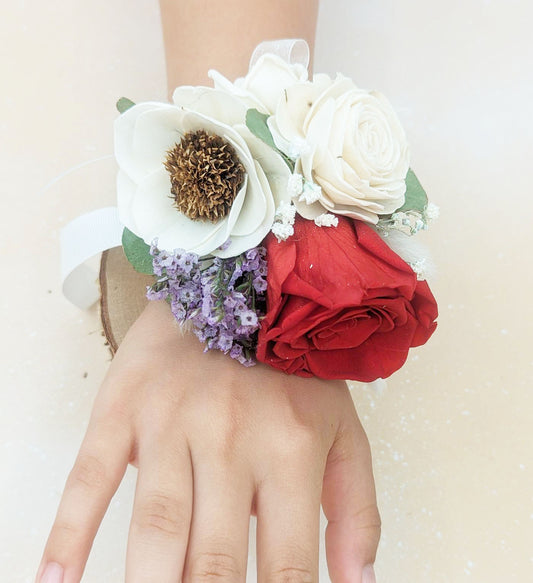 Preserved Red Rose Corsage or Boutonniere - Timeless Elegance for Any Occasion