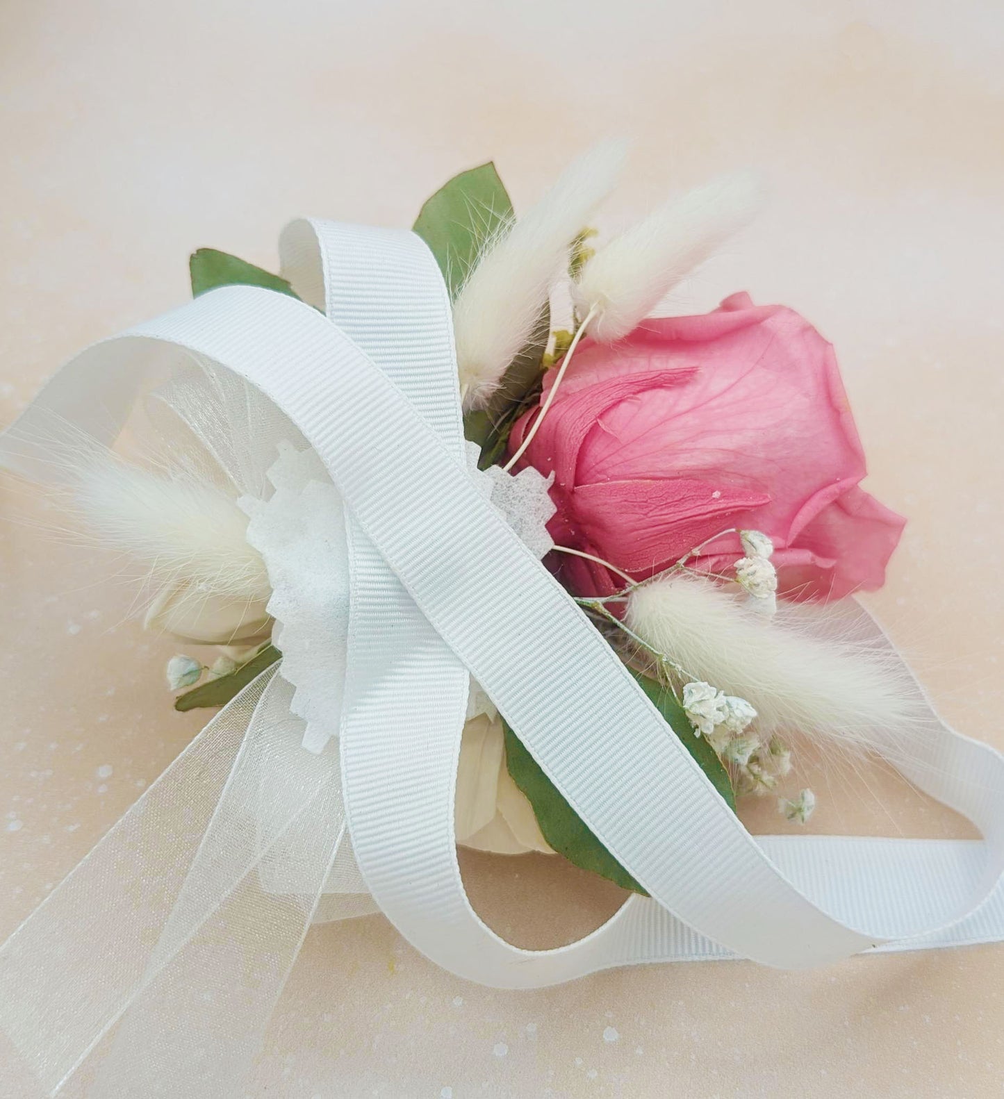 Preserved Pink Rose Corsage or Boutonniere - Timeless Elegance for Any Occasion