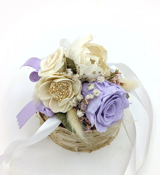 Preserved Lavender Rose Corsage or Boutonniere - Timeless Elegance for Any Occasion