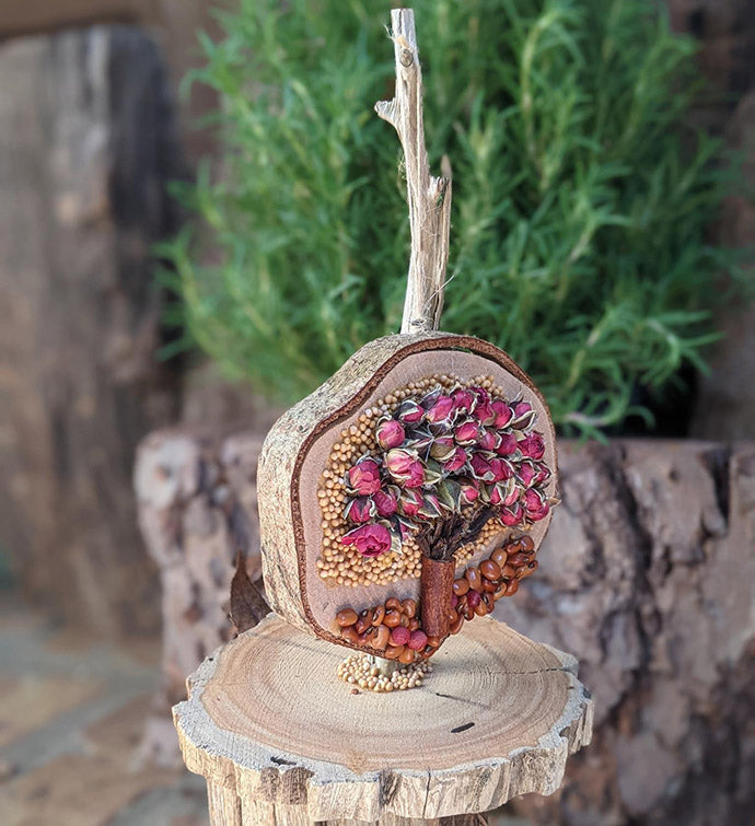  Hanging Handcrafted Christmas Ornament with a Stand | Roses, Driftwood and Seeds